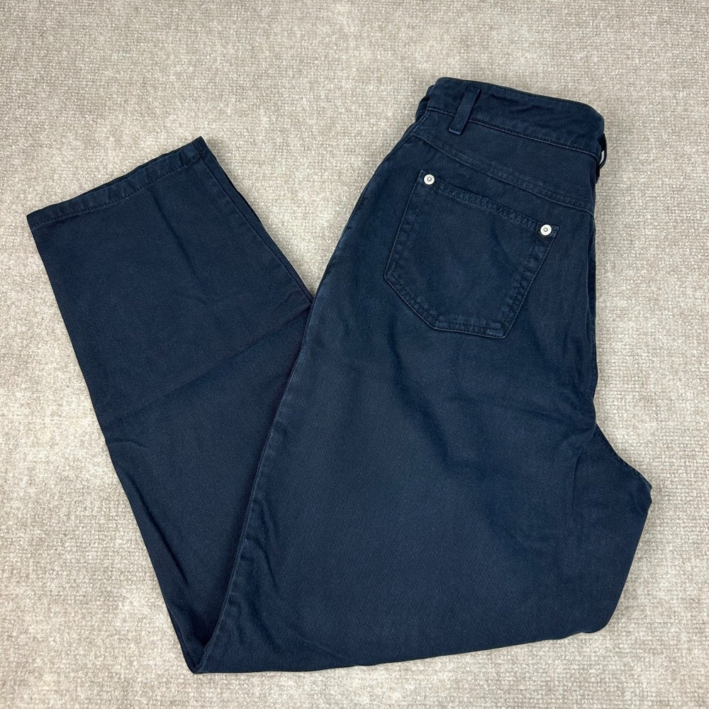 Karen Kane Lifestyle Jeans Womens 12 Navy Blue Cotton Relaxed‎ Fit Tapered Leg